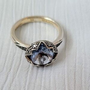 Thomas Sabo Blue Cubic Zirconia Purity Of Lotus Ring Sz 54 Or 7